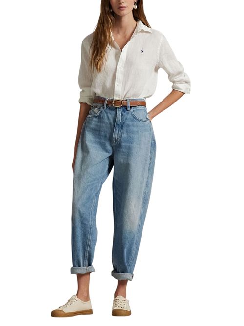 white oversized linen women's shirt Ralph Lauren | 211970730001